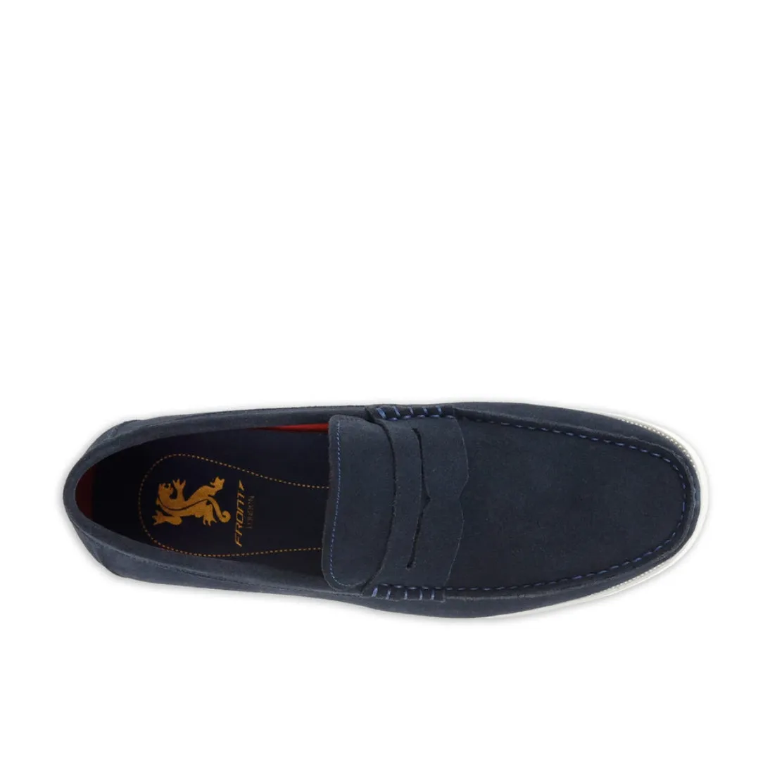 Front Doug Suede Slip-on Penny Loafers FR7494 Navy