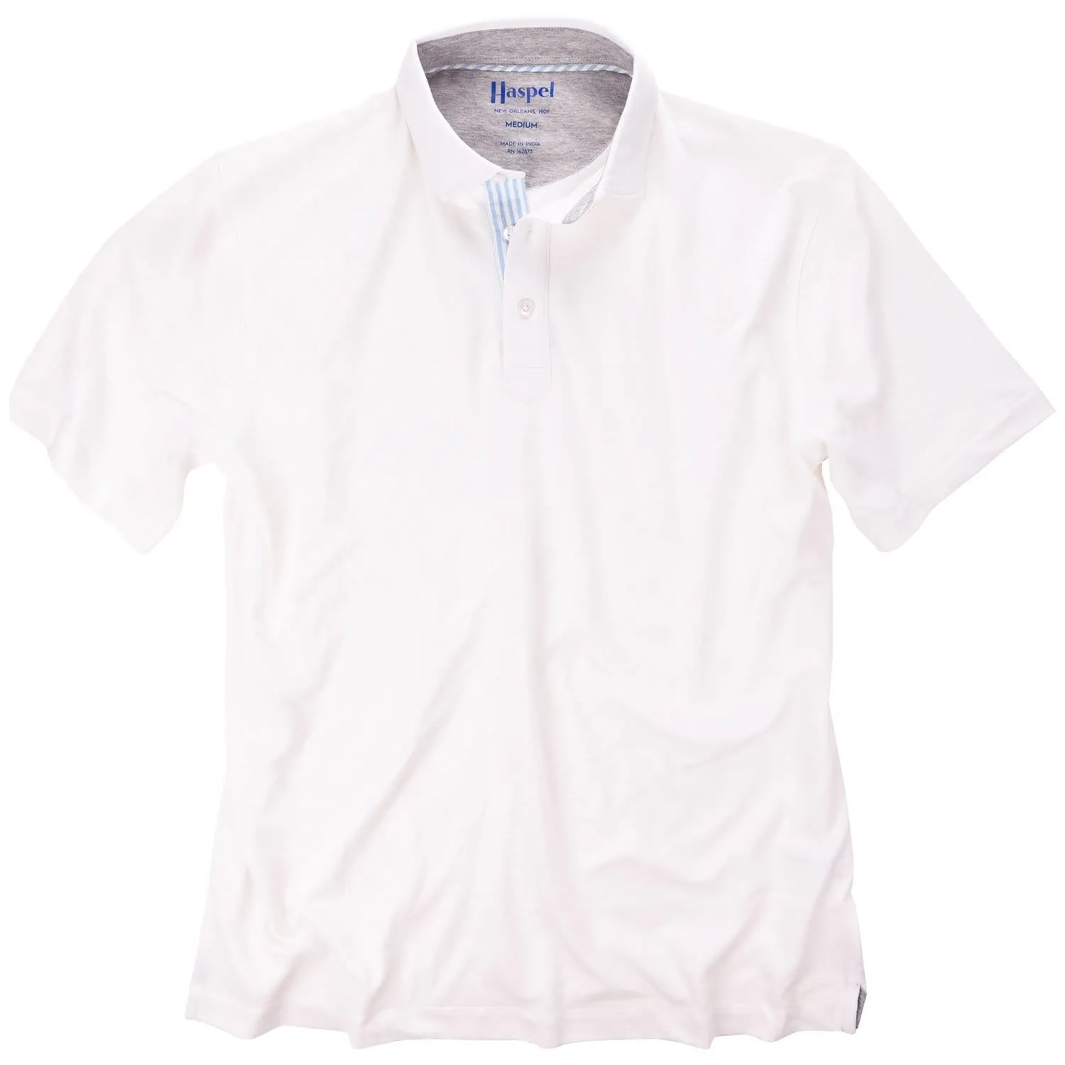 Fulton White Stretch Pique Polo