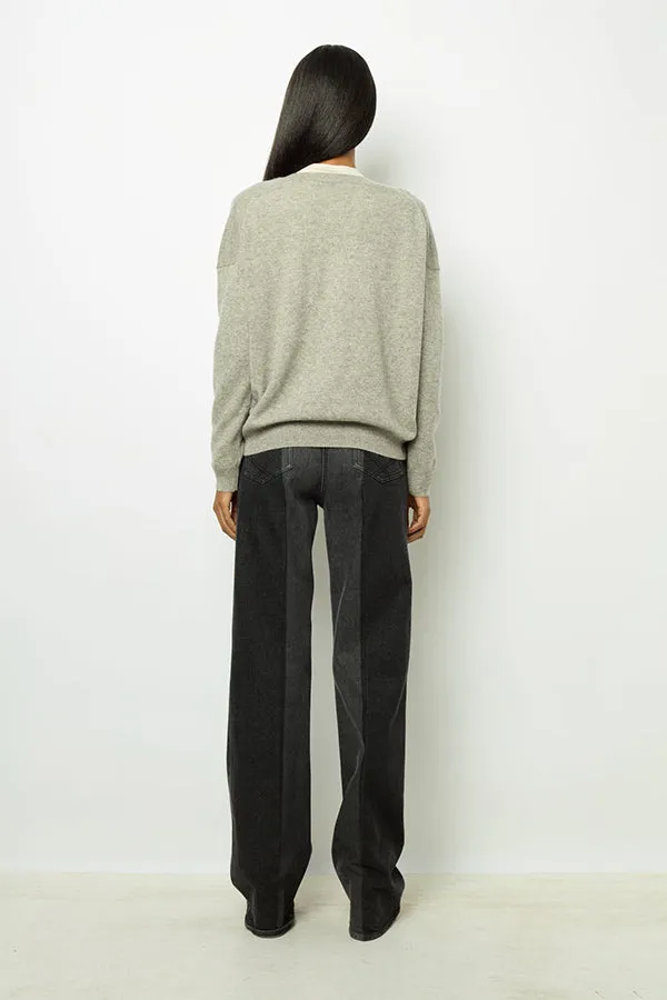 Gerard Darel JANETTE GREY VNECK CASHMERE SWEATER