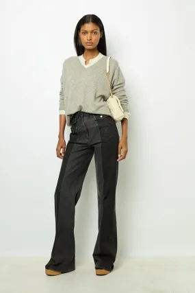 Gerard Darel JANETTE GREY VNECK CASHMERE SWEATER