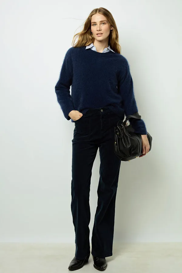 Gerard Darel JASMINA BLUE BRUSHED CASHMERE SWEATER