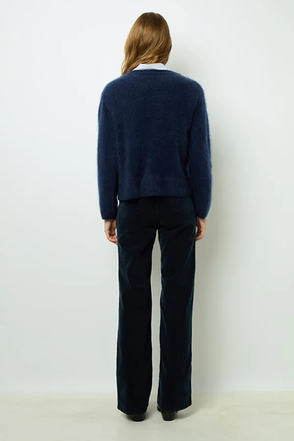 Gerard Darel JASMINA BLUE BRUSHED CASHMERE SWEATER