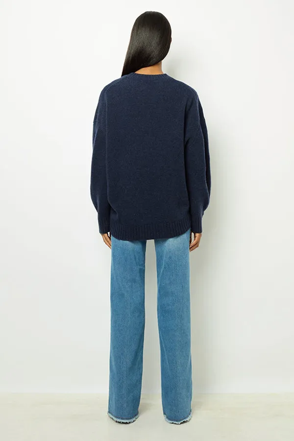 Gerard Darel JEANNIC BLUE OVERSIZED WOOL SWEATER