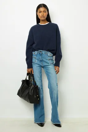 Gerard Darel JEANNIC BLUE OVERSIZED WOOL SWEATER