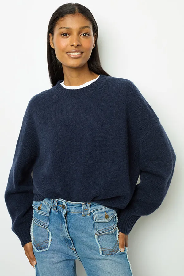 Gerard Darel JEANNIC BLUE OVERSIZED WOOL SWEATER