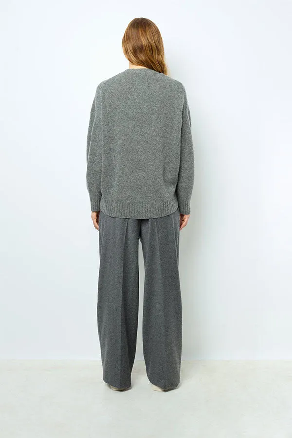 Gerard Darel JEANNIC GREY OVERSIZED WOOL SWEATER