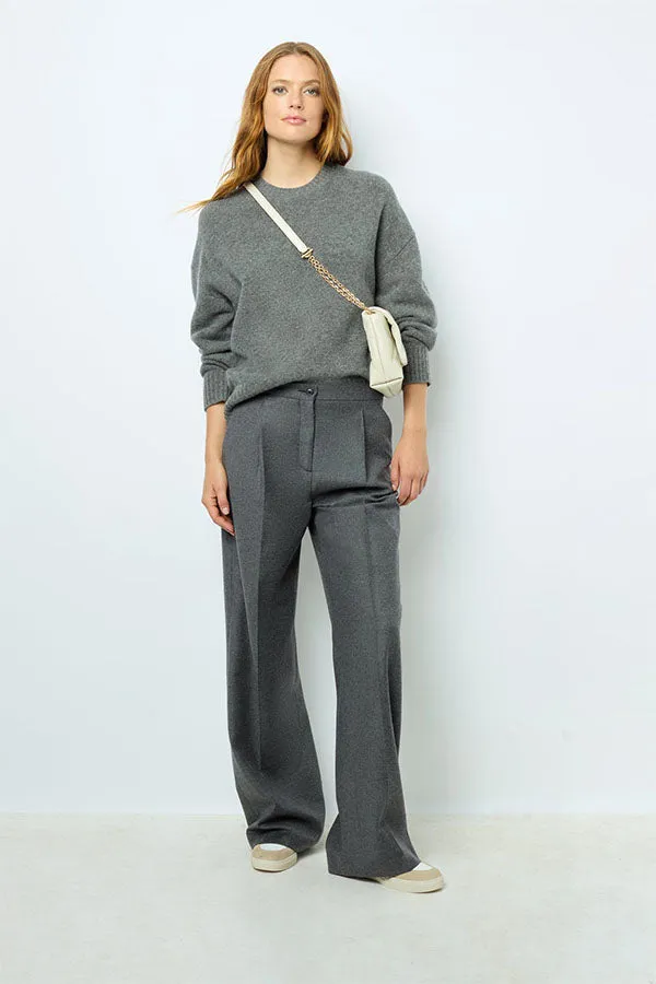 Gerard Darel JEANNIC GREY OVERSIZED WOOL SWEATER