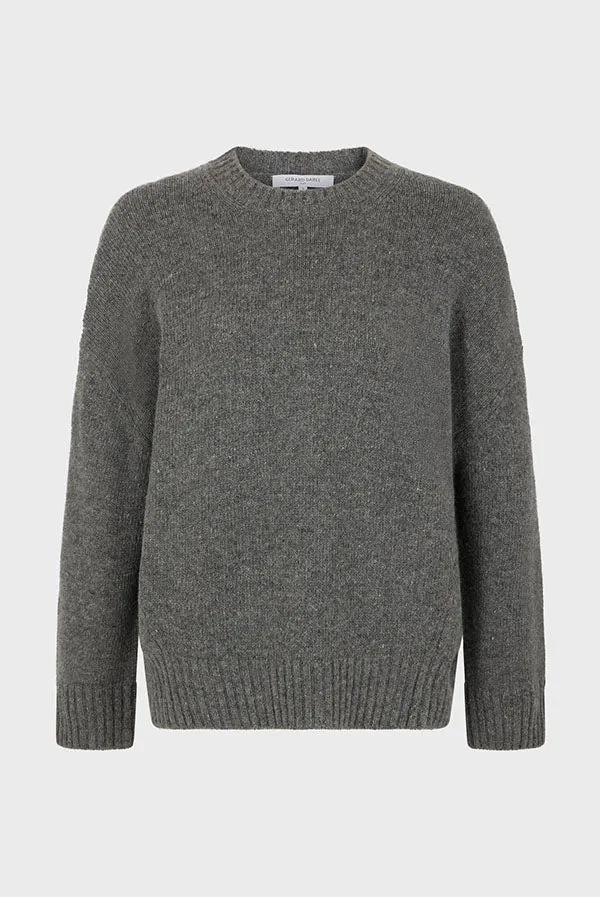 Gerard Darel JEANNIC GREY OVERSIZED WOOL SWEATER