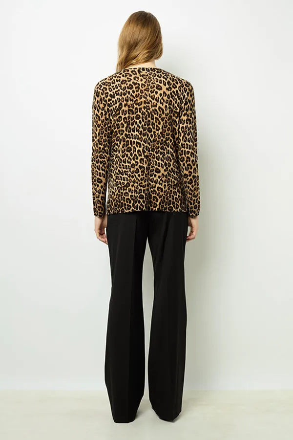 Gerard Darel JINENE LEOPARD PRINT WOOL SWEATER