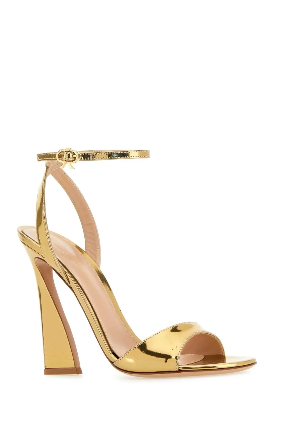 Gianvito Rossi Gold Leather Aura Sandals