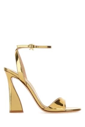 Gianvito Rossi Gold Leather Aura Sandals