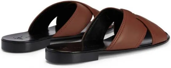 Giuseppe Zanotti Flavio crossed-leather sandals Brown