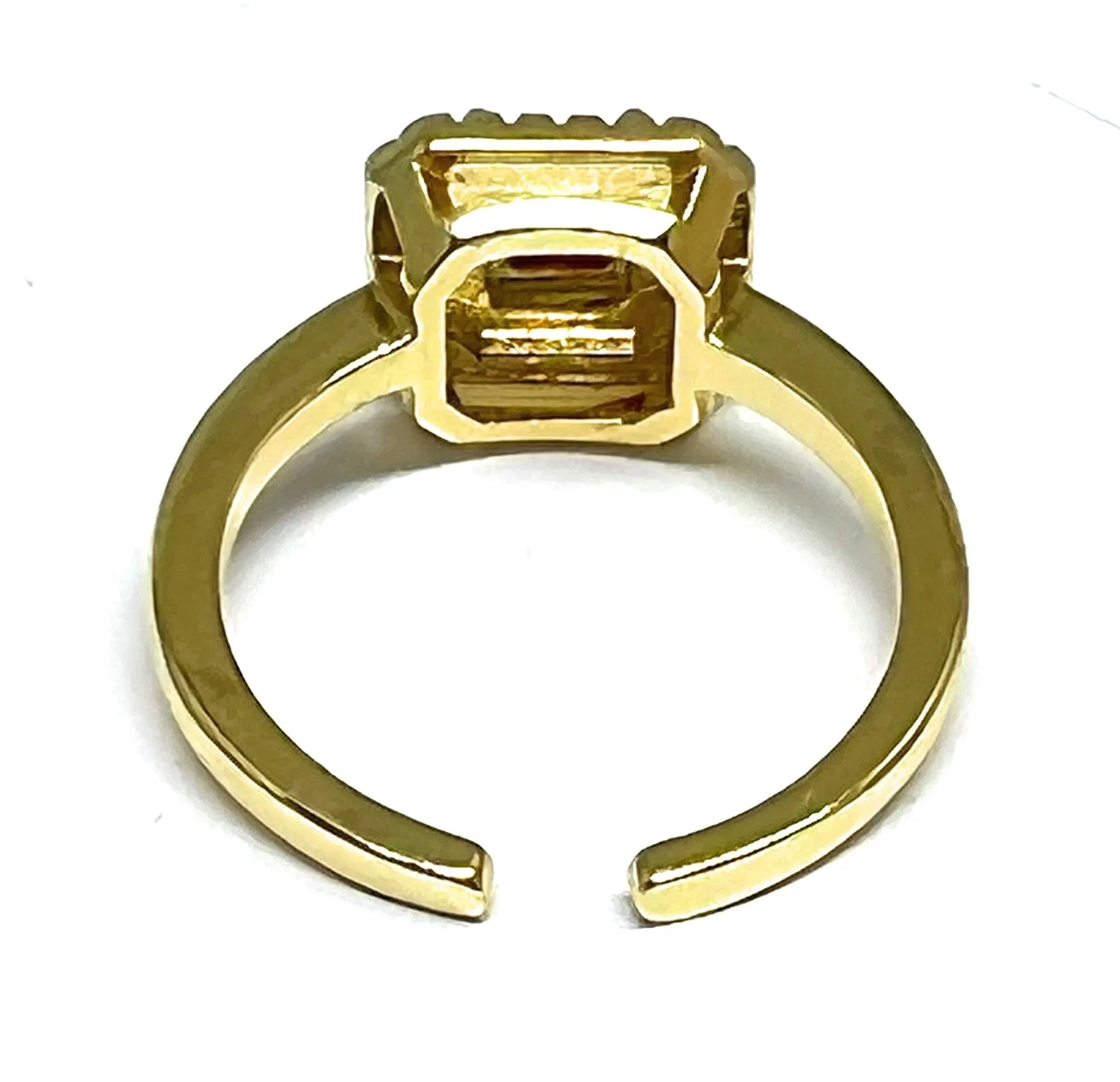 Gold Plated Red & White CZ Adjustable Ring Anillo (Sizes 6-12)