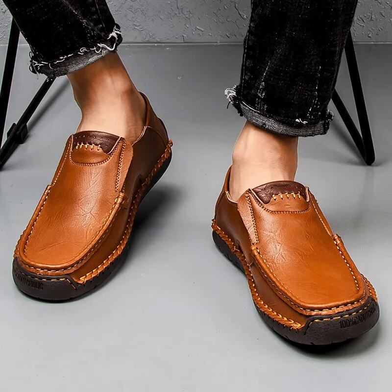 Golden-Sparrow Men's Leather Loafers