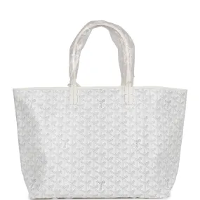 Goyard Goyardine White St. Louis PM Tote Bag Palladium Hardware