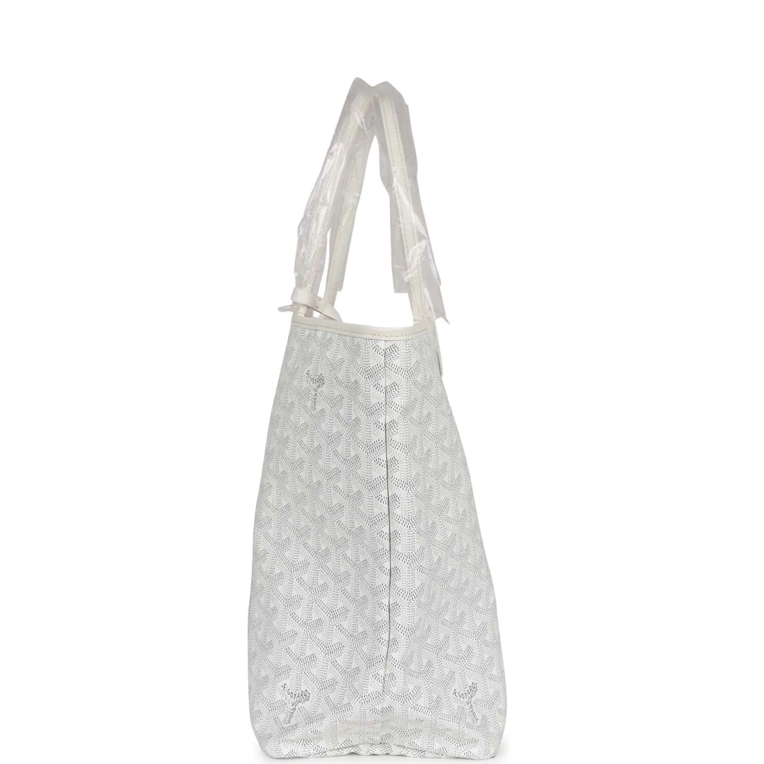 Goyard Goyardine White St. Louis PM Tote Bag Palladium Hardware