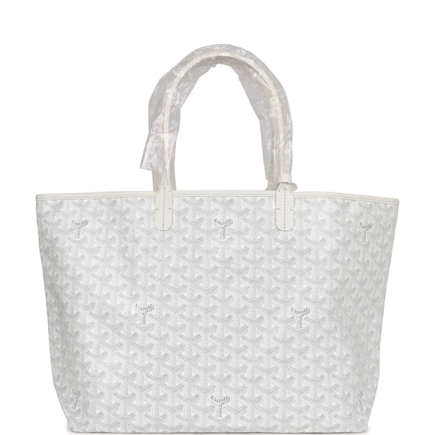 Goyard Goyardine White St. Louis PM Tote Bag Palladium Hardware