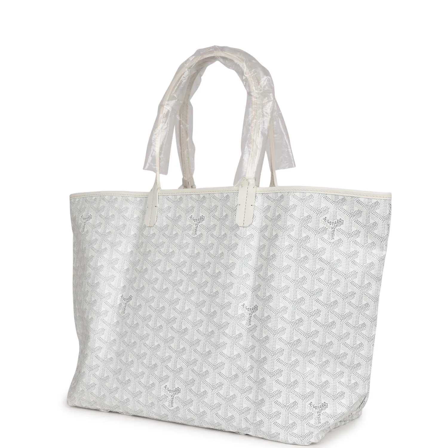 Goyard Goyardine White St. Louis PM Tote Bag Palladium Hardware