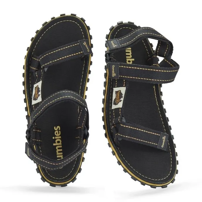 Gumbies Tracker Sandals Unisex Black GU-SATRA001