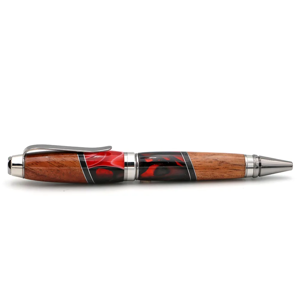 Hawaiian Koa and Red Resin Cigar Pen