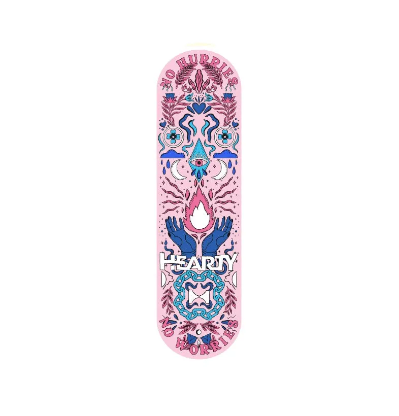 Hearty Skateboard Deck No worries Soft Pink- 8.0