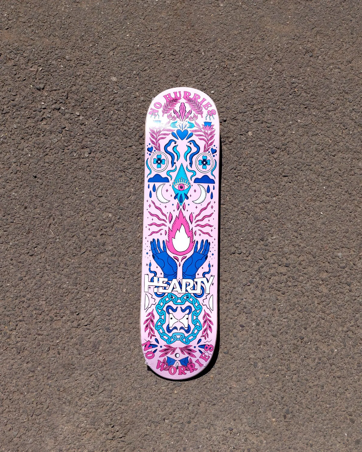 Hearty Skateboard Deck No worries Soft Pink- 8.0