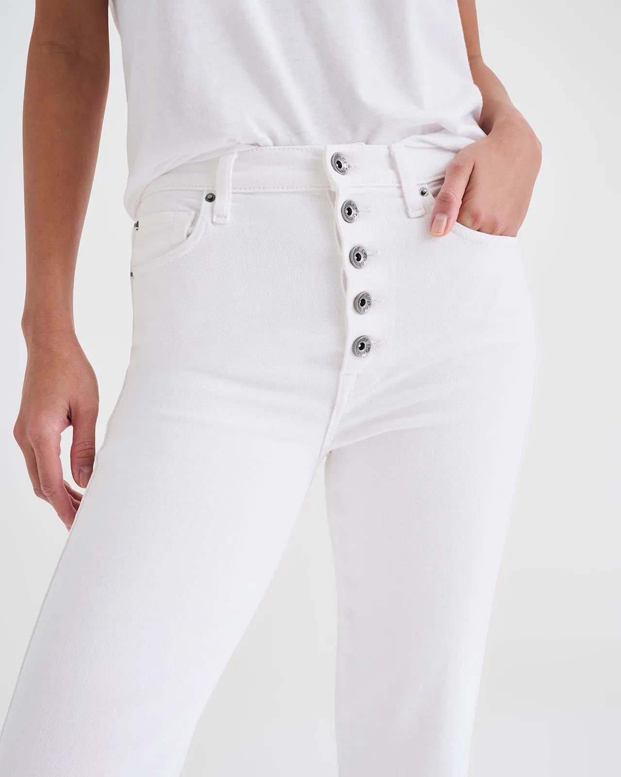 High Waist Crop Straight Jeans