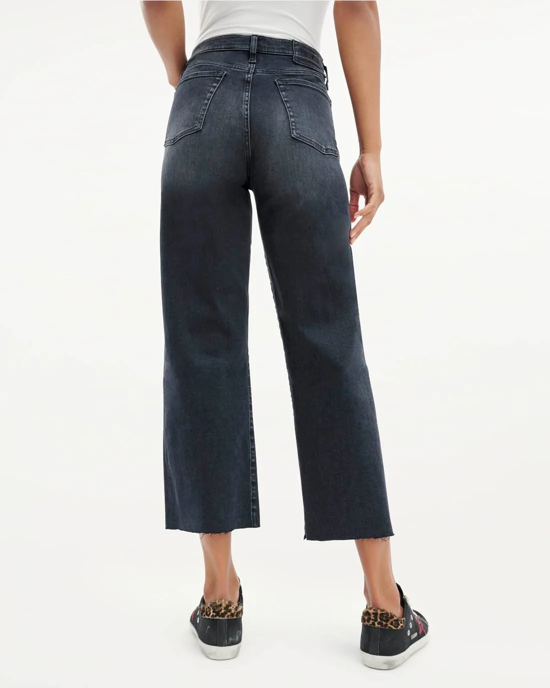 High Waist Crop Wide Leg Jeans