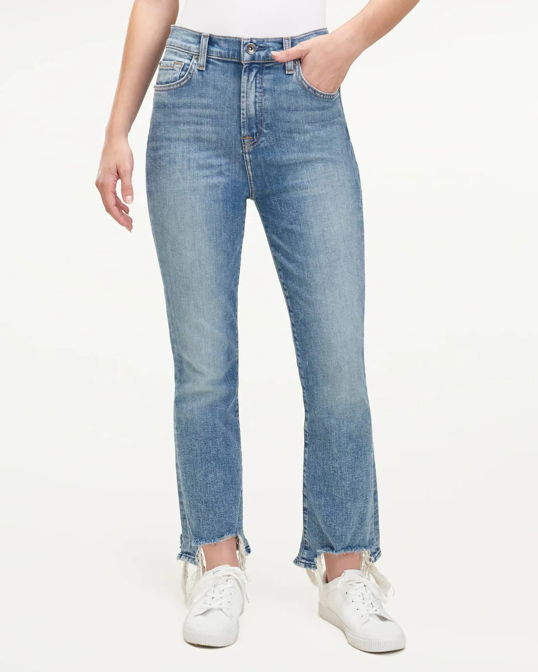 High Waist Slim Kick Jeans