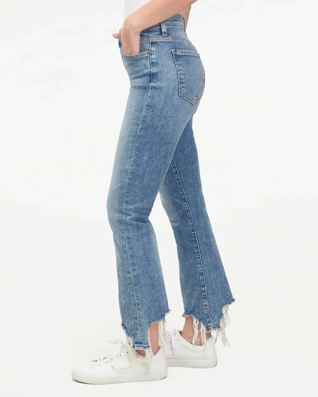 High Waist Slim Kick Jeans