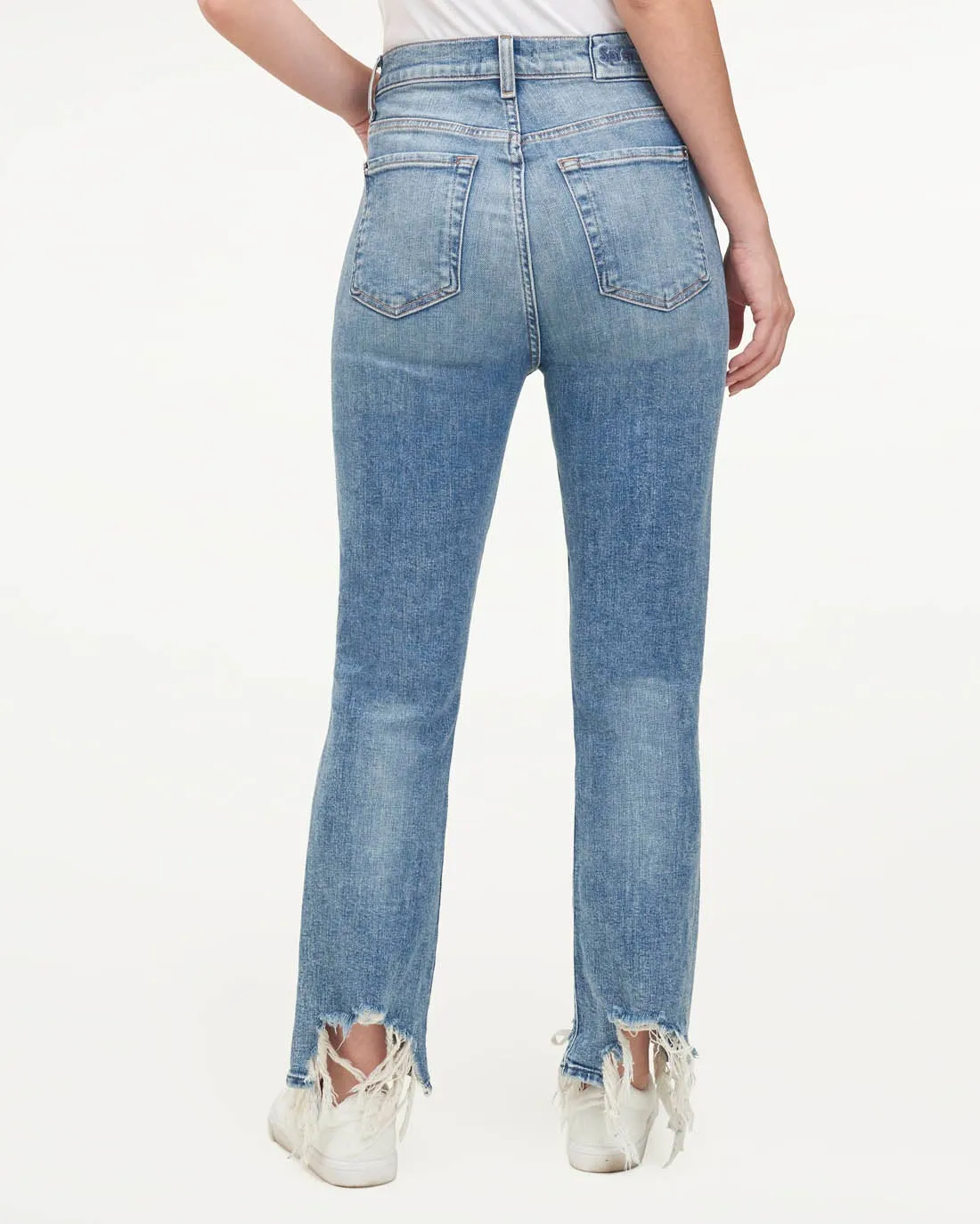 High Waist Slim Kick Jeans