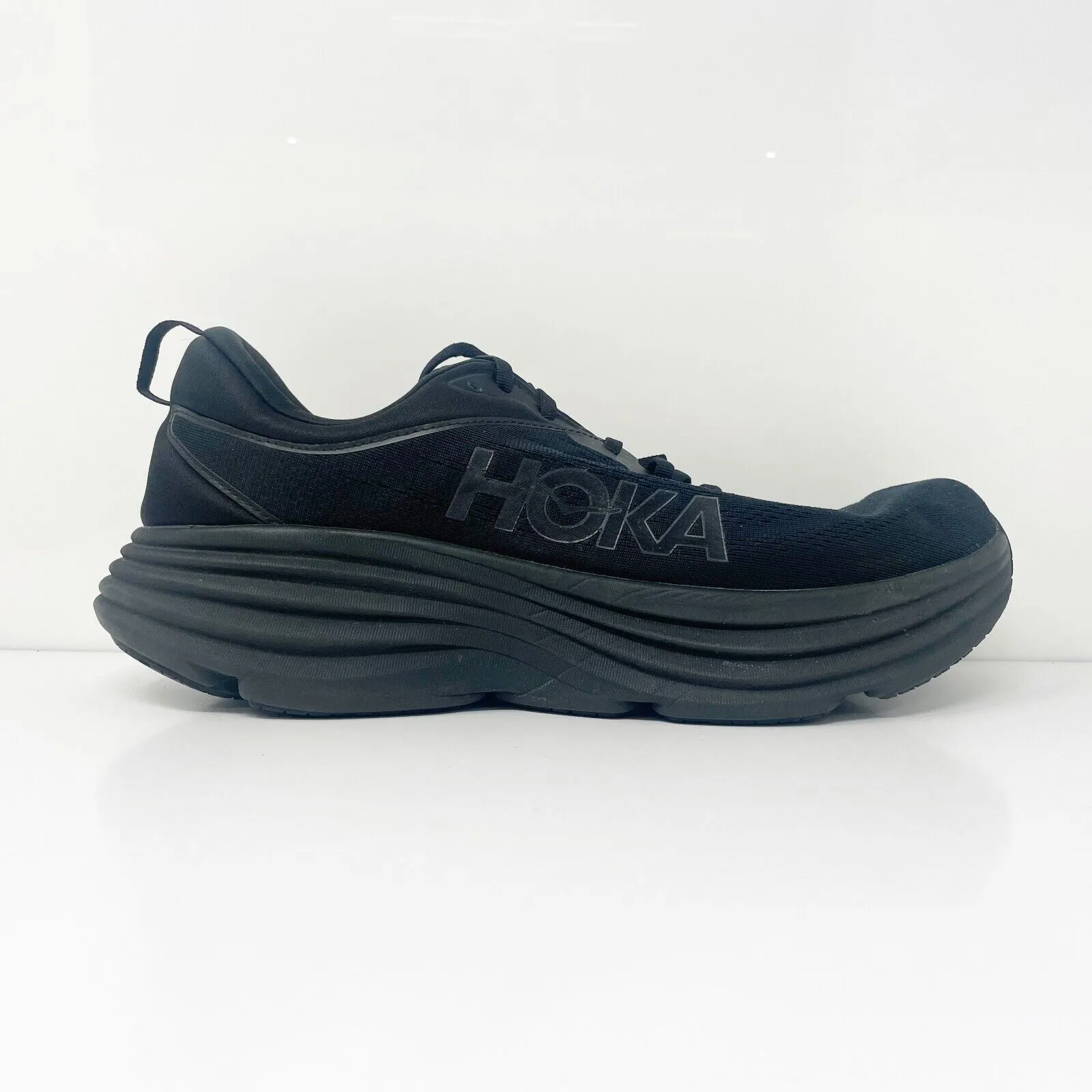 Hoka One One Mens Bondi 8 1123202 BBLC Black Running Shoes Sneakers Size 14 D