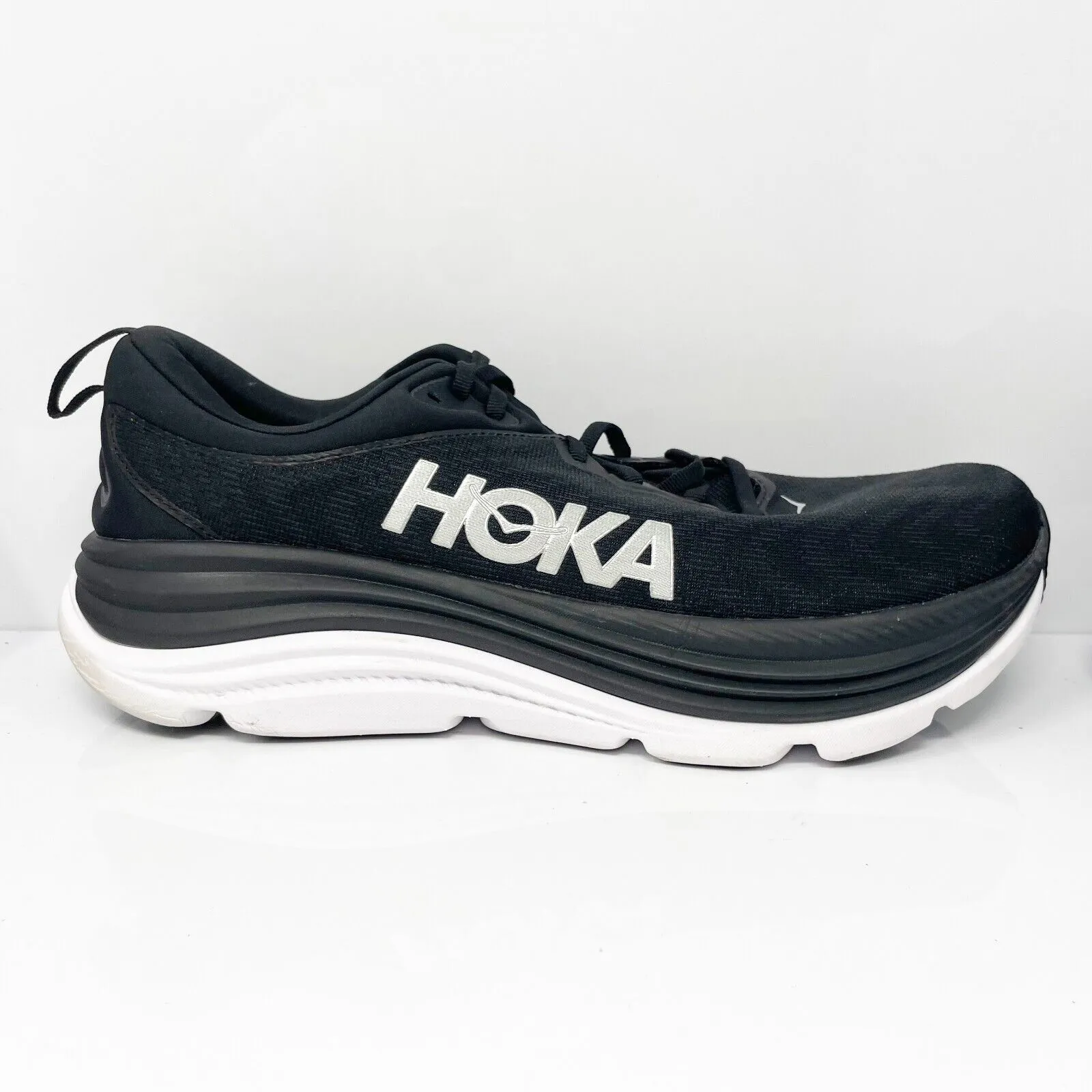 Hoka One One Mens Gaviota 5 1127929 BWHT Black Running Shoes Sneakers Size 11.5D