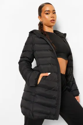 Hooded Longline Puffer Jacket