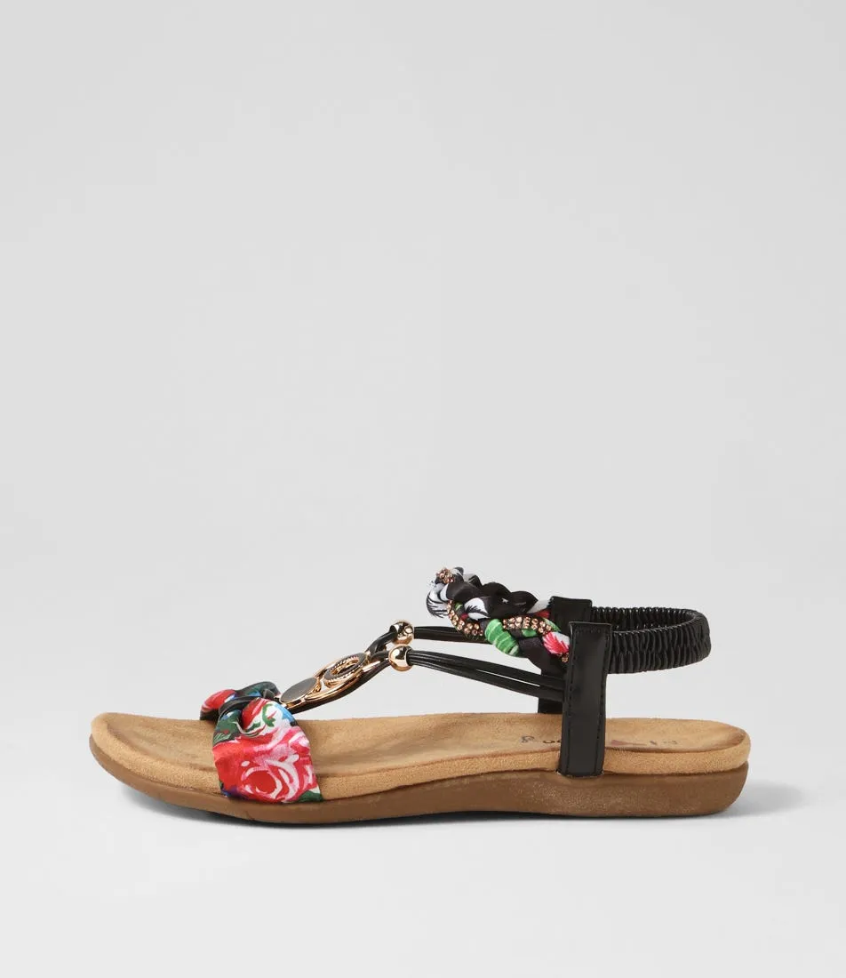 I LOVE BILLY Fhiser Black Multi Sandals