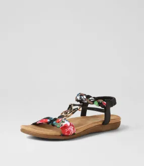 I LOVE BILLY Fhiser Black Multi Sandals