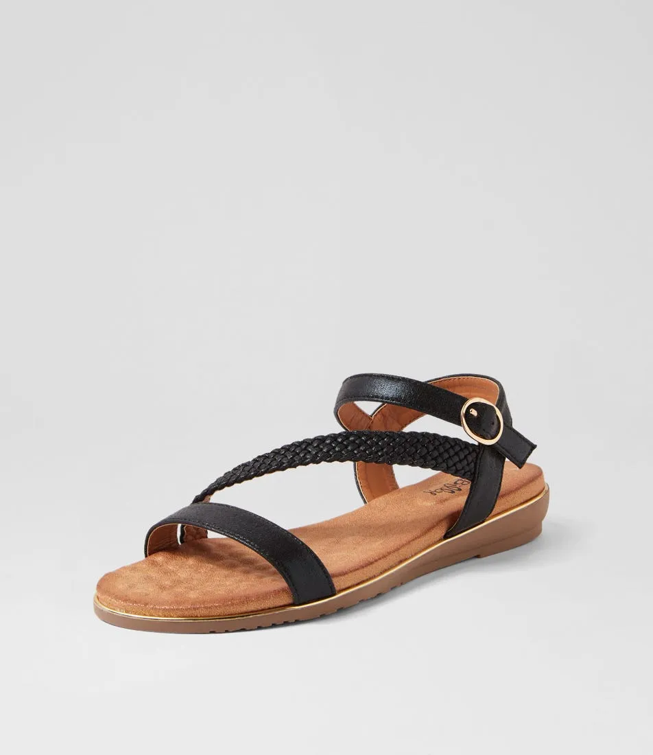 I LOVE BILLY Merleo Black Shimmer Multi Sandals