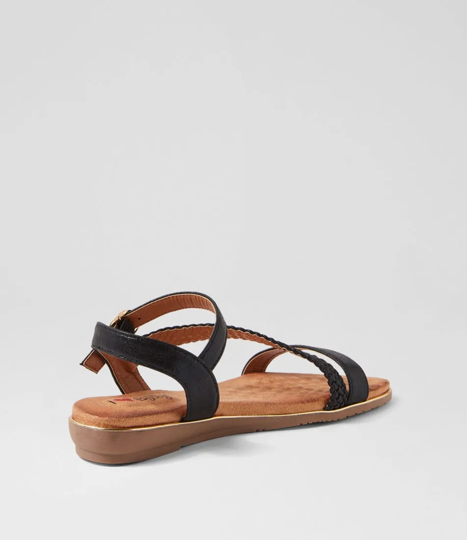 I LOVE BILLY Merleo Black Shimmer Multi Sandals