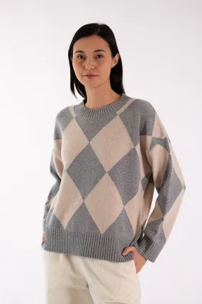 Jeff ELODIE DIAMONDS GREY SWEATER