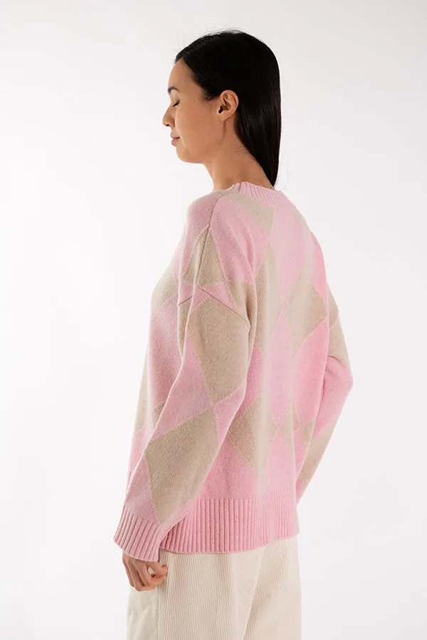 Jeff ELODIE DIAMONDS PINK SWEATER