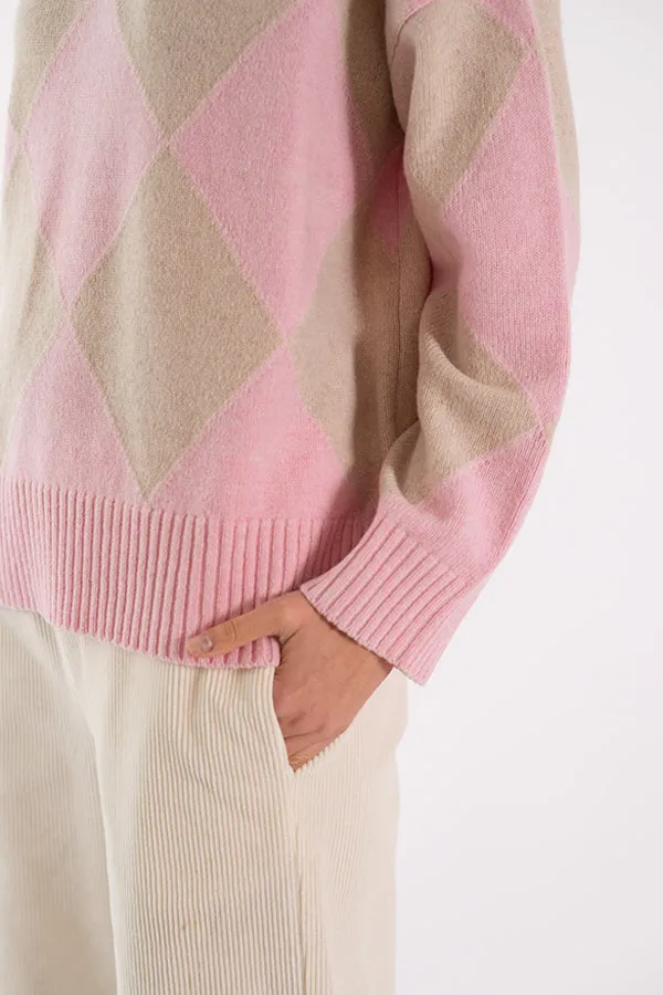 Jeff ELODIE DIAMONDS PINK SWEATER