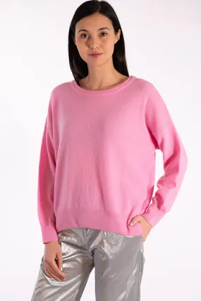 Jeff INDIANA BARBIE PINK CASHMERE CREWNECK SWEATER