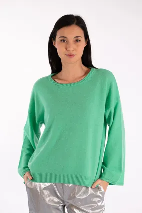 Jeff INDIANA GREEN CASHMERE CREWNECK SWEATER