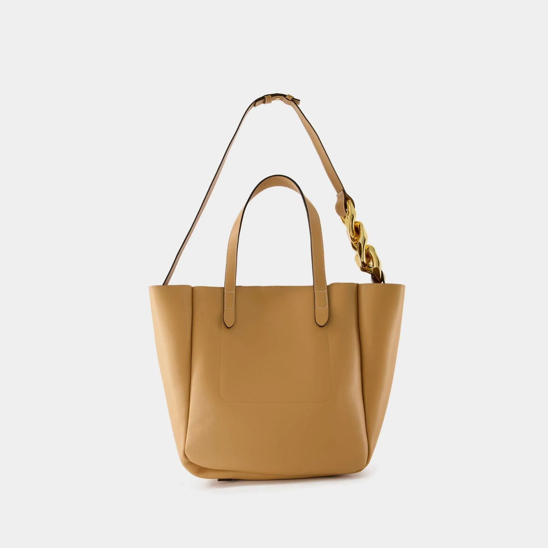 J.W. Anderson  Small Chain Strap Tote Bag in Beige Leather