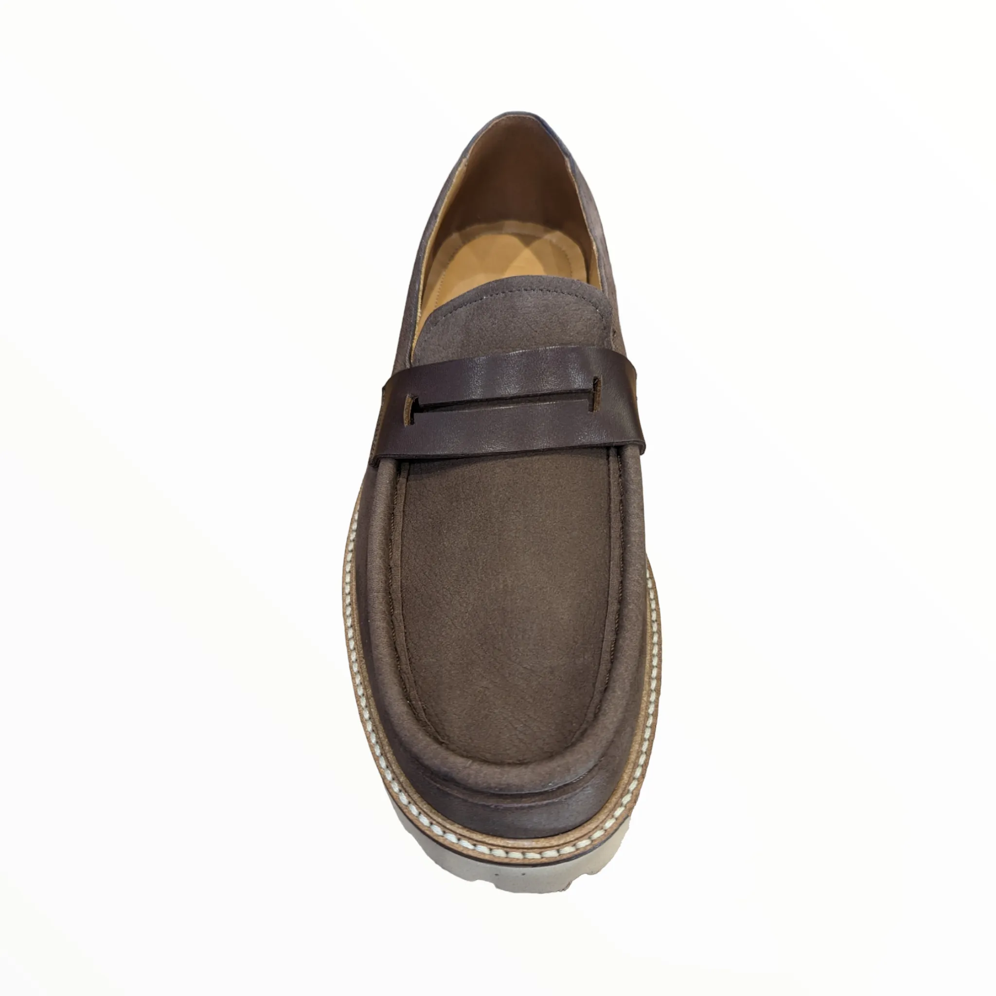 Lacuzzo Luxury Italian Chunky Leather Loafers Brown