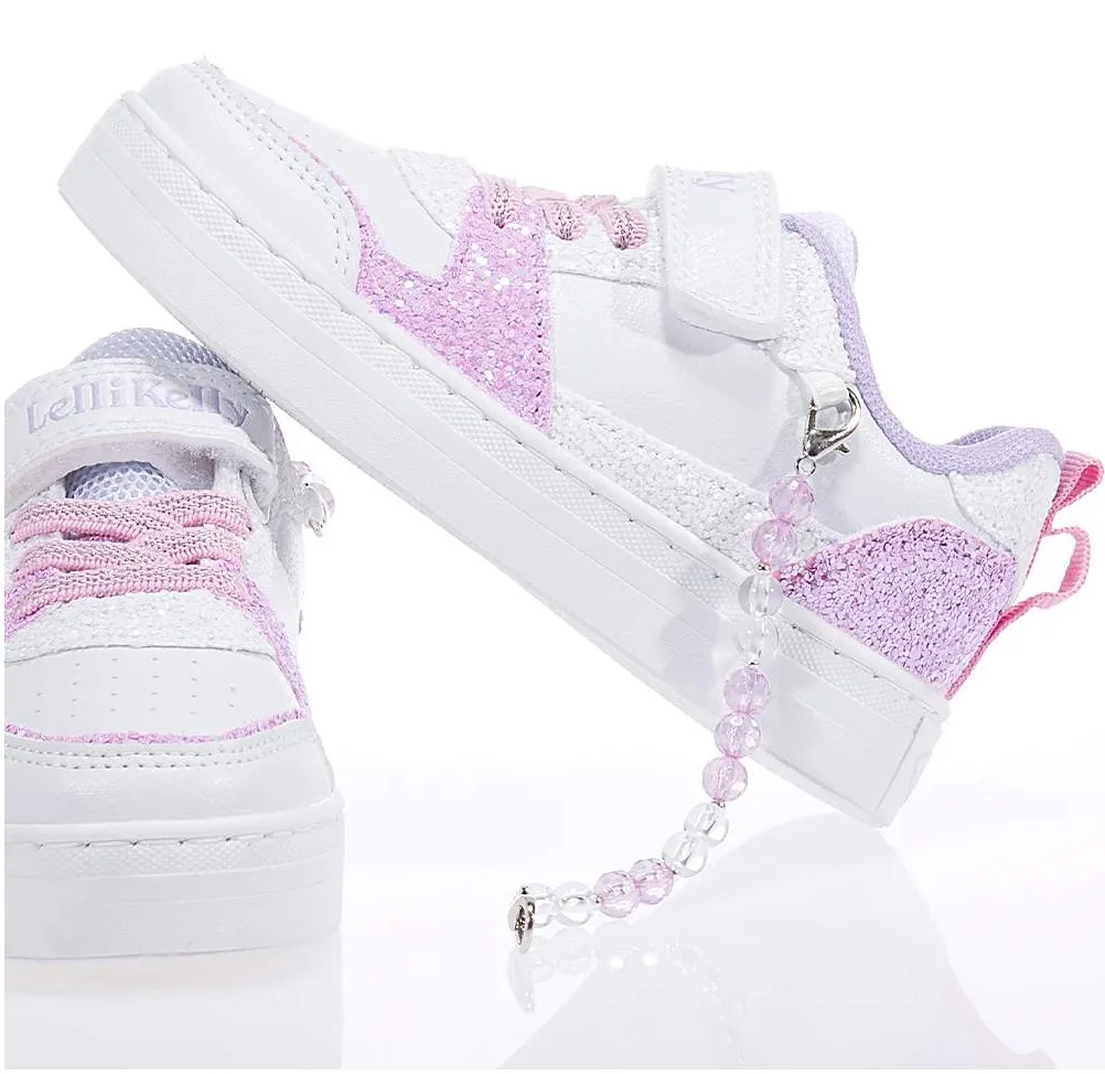 LELLI KELLY LK 4010 GIOIELLO BILI WHITE LILAC MULTI GLITTER TRAINERS