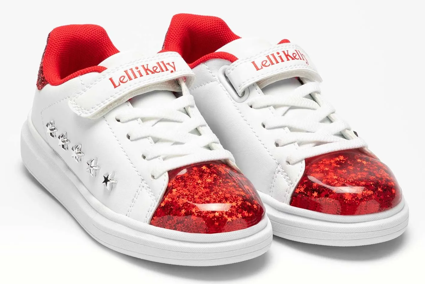 Lelli Kelly LK 5821 Helene White Rosso Floating Sparkle Trainers