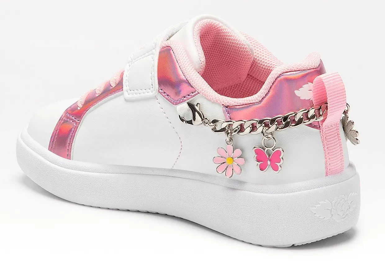 Lelli Kelly LK3410 Gioiello Removable Bracelet Charm Trainers White Rosa