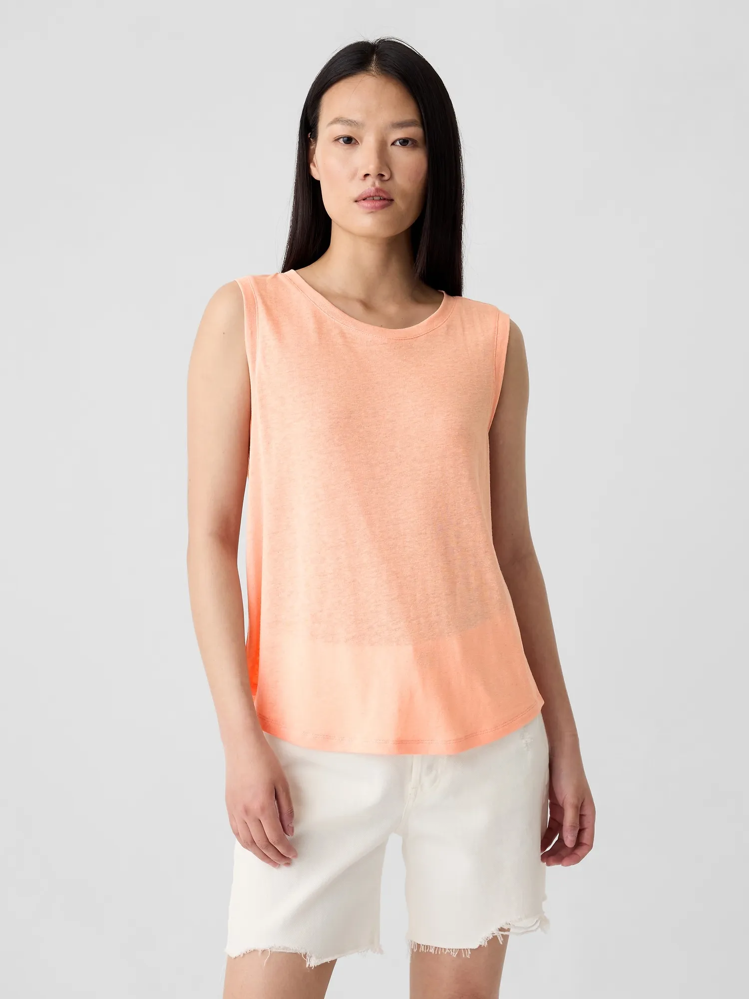 Linen-Blend Tank Top