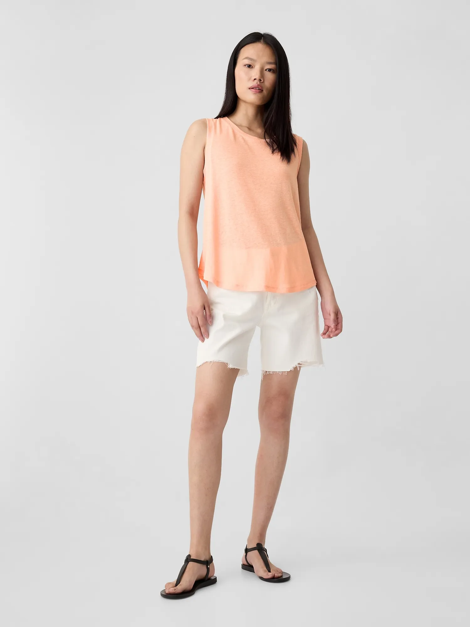 Linen-Blend Tank Top